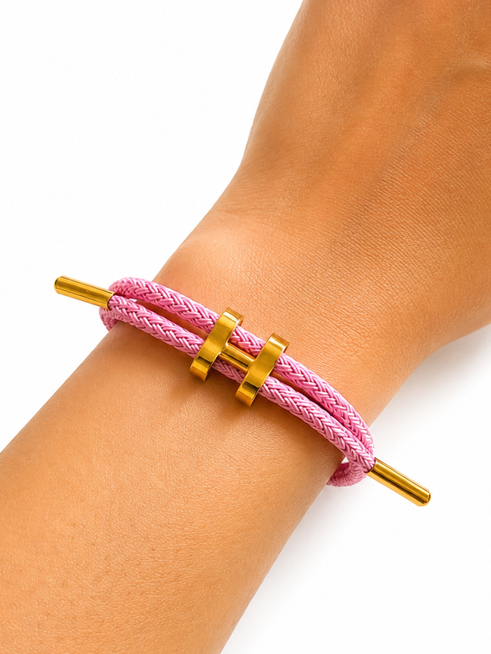 Braclet H - rose clair
