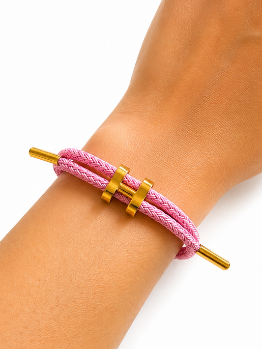 Braclet H - rose clair
