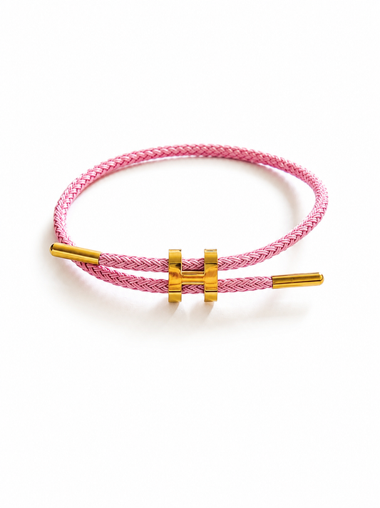 Braclet H - rose clair