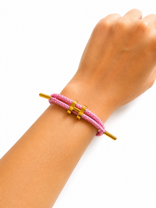 Braclet H - rose clair