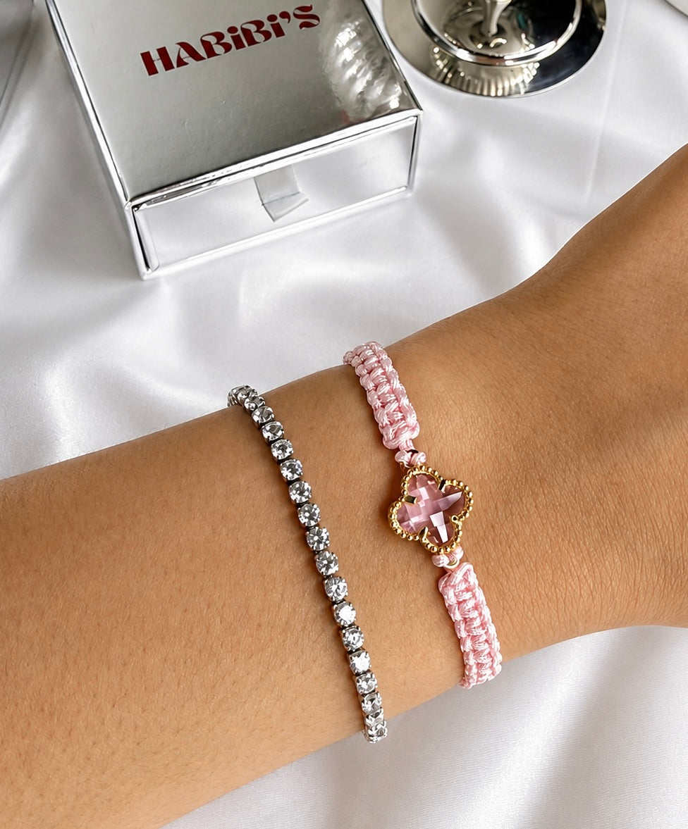 Braclet - tressé rose
