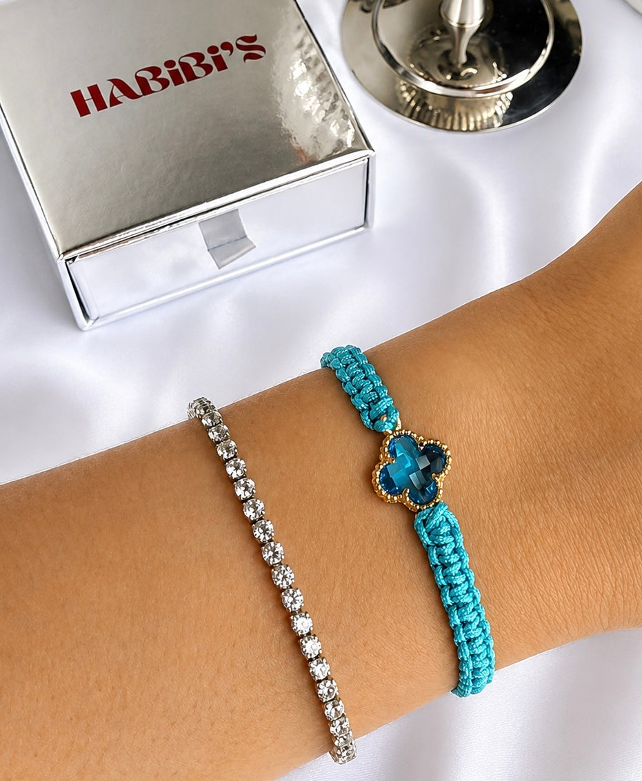 Braclet - tressé bleu
